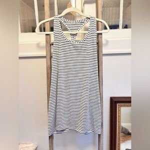 Athleta Black and White Striped Tank Top